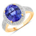 4.02 Carat Genuine Tanzanite and White Diamond 14K Yellow Gold Ring by Bids.com