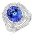 5.17 Carat Genuine Tanzanite and White Diamond 14K White Gold Ring by Bids.com
