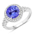 3.21 Carat Genuine Tanzanite and White Diamond 14K White Gold Ring by Bids.com