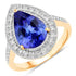 3.37 Carat Genuine Tanzanite and White Diamond 14K Yellow Gold Ring by Bids.com