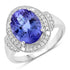 4.31 Carat Genuine Tanzanite and White Diamond 14K White Gold Ring  DestGlow