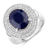 4.82 Carat Genuine Blue Sapphire and White Diamond 14K White Gold Ring by Bids.com
