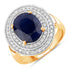4.82 Carat Genuine Blue Sapphire and White Diamond 14K Yellow Gold Ring by Bids.com