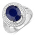 4.74 Carat Genuine Blue Sapphire and White Diamond 14K White Gold Ring by Bids.com
