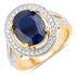 4.74 Carat Genuine Blue Sapphire and White Diamond 14K Yellow Gold Ring by Bids.com