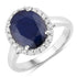 4.63 Carat Genuine Blue Sapphire and White Diamond 14K White Gold Ring by Bids.com