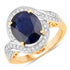 4.69 Carat Genuine Blue Sapphire and White Diamond 14K Yellow Gold Ring by Bids.com