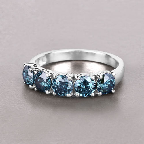 1.22 Carat Genuine Blue Diamond 14K White Gold Ring by Bids.com