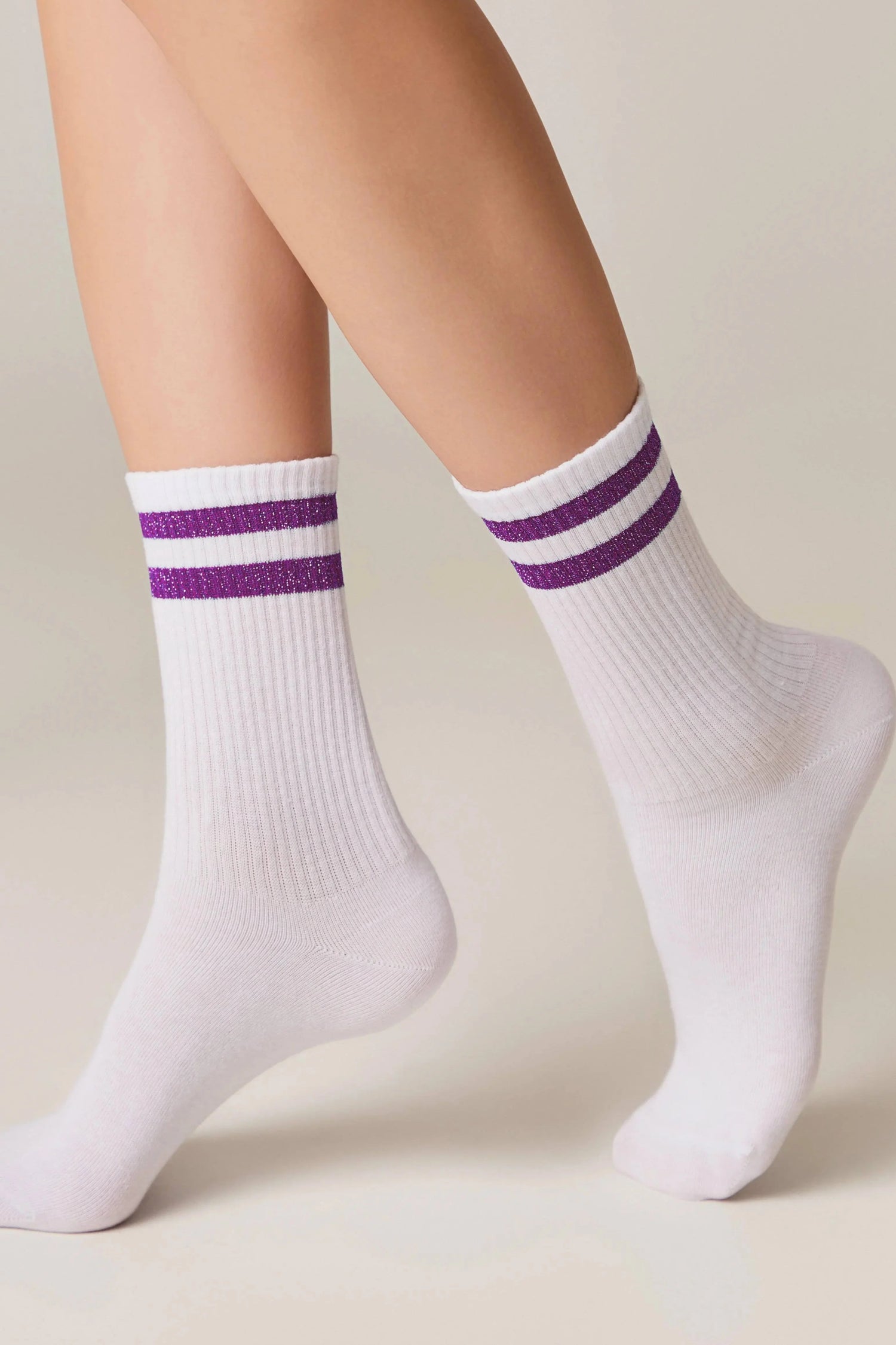 Conte Cotton Long Socks Active 157 - Lurex Stripes - DestGlow