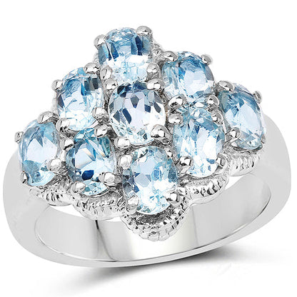 3.24 Carat Genuine Blue Topaz .925 Sterling Silver Ring by Bids.com
