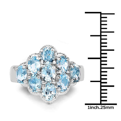 3.24 Carat Genuine Blue Topaz .925 Sterling Silver Ring by Bids.com