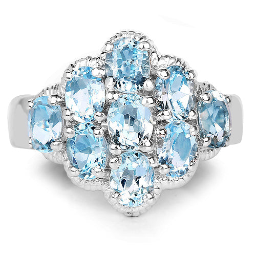 3.24 Carat Genuine Blue Topaz .925 Sterling Silver Ring by Bids.com