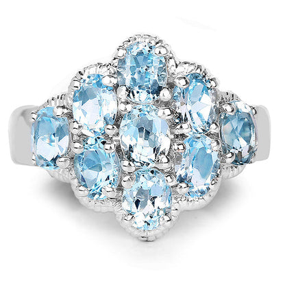 3.24 Carat Genuine Blue Topaz .925 Sterling Silver Ring by Bids.com