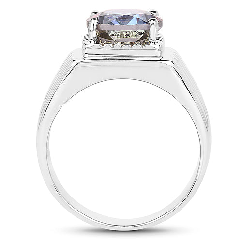 4.75 Carat Genuine Mystic Topaz .925 Sterling Silver Ring by Bids.com