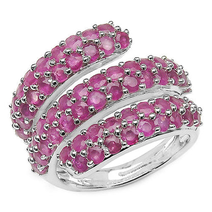3.90 Carat Genuine Ruby .925 Sterling Silver Ring  DestGlow