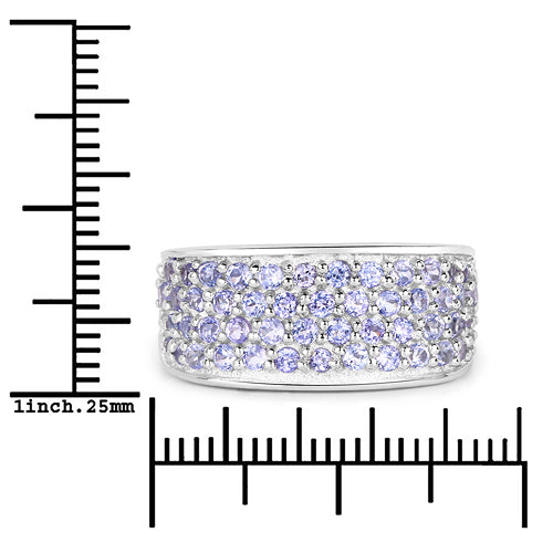 1.42 Carat Genuine Tanzanite .925 Sterling Silver Ring by Bids.com