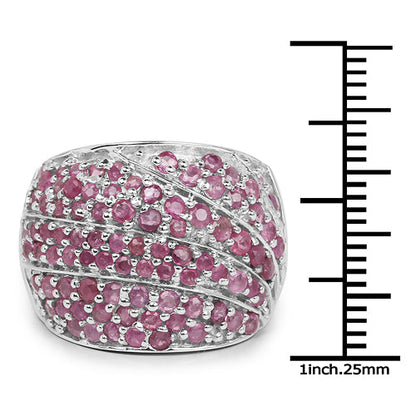 2.97 Carat Genuine Ruby .925 Sterling Silver Ring by Bids.com