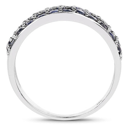 1.70 Carat Genuine Blue Sapphire .925 Sterling Silver Ring by Bids.com