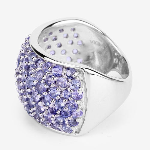 4.22 Carat Genuine Tanzanite .925 Sterling Silver Ring by Bids.com