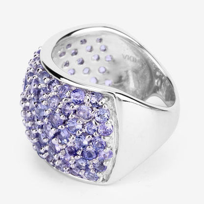 4.22 Carat Genuine Tanzanite .925 Sterling Silver Ring by Bids.com