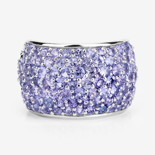 4.22 Carat Genuine Tanzanite .925 Sterling Silver Ring by Bids.com