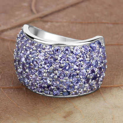 4.22 Carat Genuine Tanzanite .925 Sterling Silver Ring by Bids.com