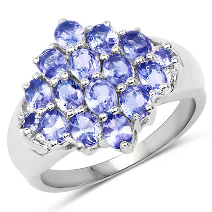 2.45 Carat Genuine Tanzanite .925 Sterling Silver Ring by Bids.com