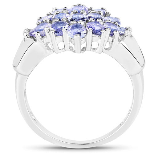 2.45 Carat Genuine Tanzanite .925 Sterling Silver Ring by Bids.com