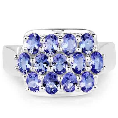 2.21 Carat Genuine Tanzanite .925 Sterling Silver Ring by Bids.com