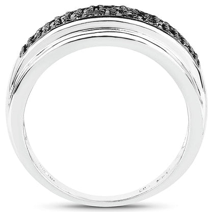 0.29 Carat Genuine Black Diamond .925 Sterling Silver Ring  DestGlow