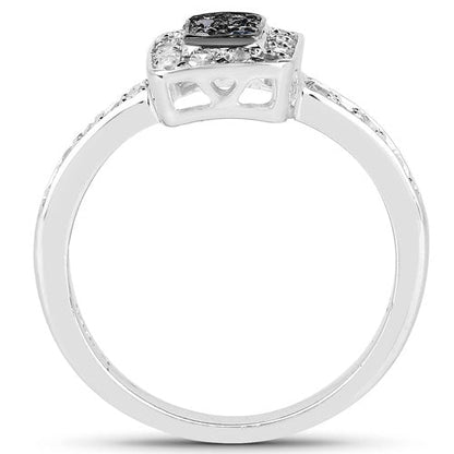 0.36 Carat Genuine Blue Diamond and White Diamond .925 Sterling Silver Ring by Bids.com