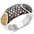 0.95 Carat Genuine Blue Diamond, Champagne Diamond & Yellow Diamond .925 Sterling Silver Ring by Bids.com