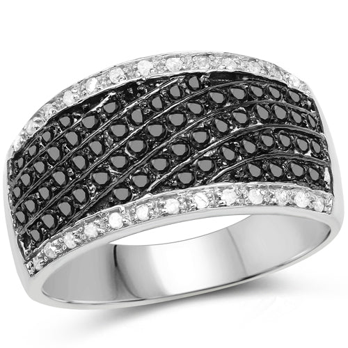 0.79 Carat Genuine Black Diamond .925 Sterling Silver Ring by Bids.com