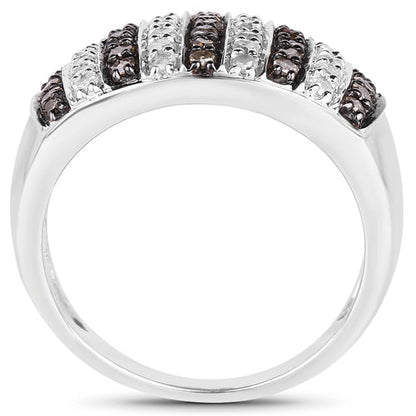 0.83 Carat Genuine Champagne Diamond and White Diamond .925 Sterling Silver Ring by Bids.com