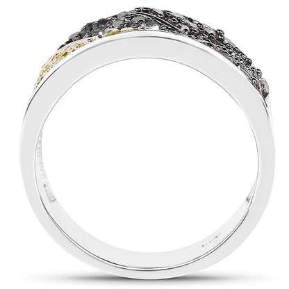 1.32 Carat Genuine multi Diamond .925 Sterling Silver Ring by Bids.com