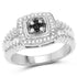 0.19 Carat Genuine Black Diamond and White Diamond .925 Sterling Silver Ring by Bids.com