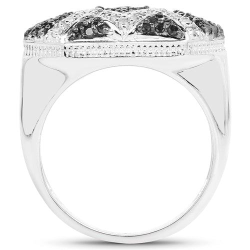 0.61 Carat Genuine Blue Diamond and White Diamond .925 Sterling Silver Ring by Bids.com