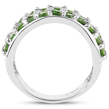 3.08 Carat Genuine Chrome Diopside .925 Sterling Silver Ring  DestGlow