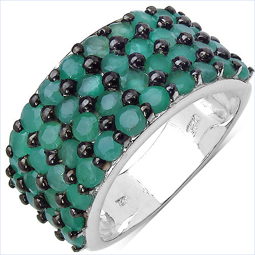2.99 Carat Genuine Emerald .925 Sterling Silver Ring by Bids.com