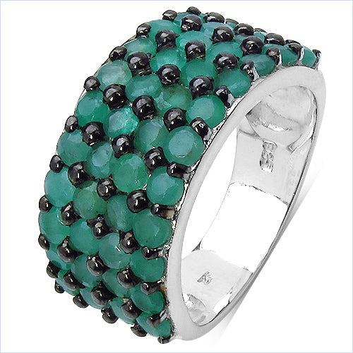 2.99 Carat Genuine Emerald .925 Sterling Silver Ring by Bids.com