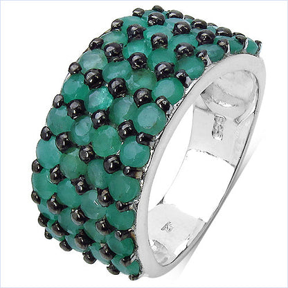 2.99 Carat Genuine Emerald .925 Sterling Silver Ring by Bids.com