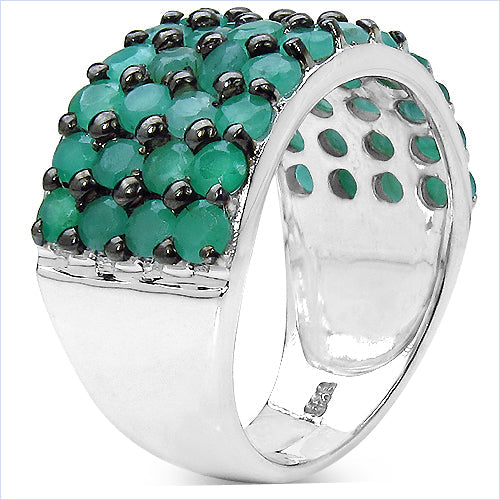 2.99 Carat Genuine Emerald .925 Sterling Silver Ring by Bids.com