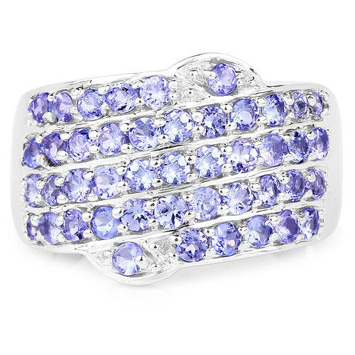 1.58 Carat Genuine Tanzanite .925 Sterling Silver Ring  DestGlow