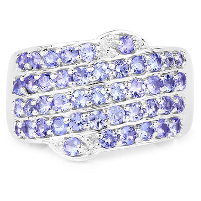 1.58 Carat Genuine Tanzanite .925 Sterling Silver Ring  DestGlow