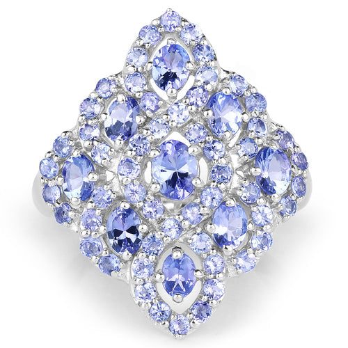 3.31 Carat Genuine Tanzanite .925 Sterling Silver Ring by Bids.com