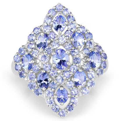 3.31 Carat Genuine Tanzanite .925 Sterling Silver Ring by Bids.com