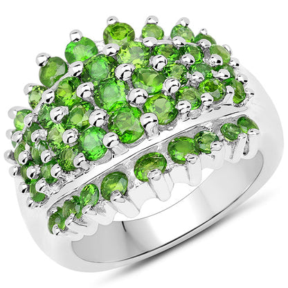 2.48 Carat Genuine Chrome Diopside .925 Sterling Silver Ring by Bids.com