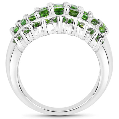 2.48 Carat Genuine Chrome Diopside .925 Sterling Silver Ring by Bids.com