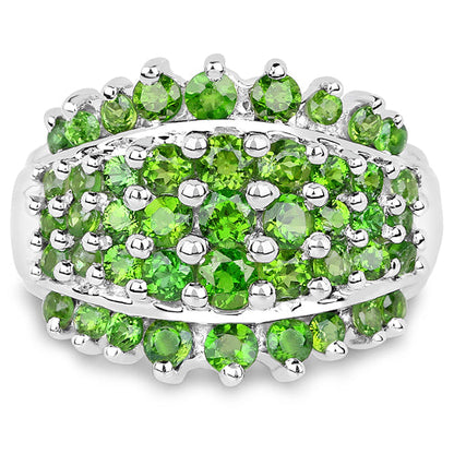 2.48 Carat Genuine Chrome Diopside .925 Sterling Silver Ring by Bids.com