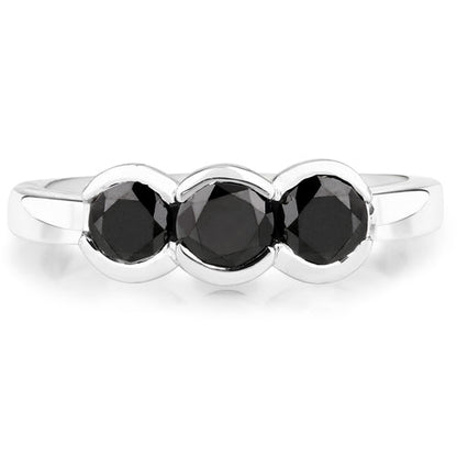 1.22 Carat Genuine Black Diamond .925 Sterling Silver Ring by Bids.com